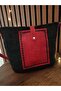 Straw Handbag, Leather Pocket Detail Bag, Mini Bag, - 2