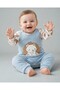 Baby Boy 0-3-6-9 Months Bear Printed Salopet / Gardener Jumpsuit and Underwear Set
