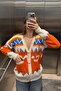 Oversize Patterned V-Neck Knitwear Cardigan Aw25Hi0033 - 5