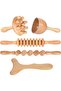 5-in-1 Wood Therapy Massage Tools Kit, Lymphatic Drainage Body Sculpting & Pain Relief Massager