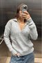 Soft Textured Polo Neck Knitwear Sweater Aw25Kz0014 - 7