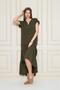 Women's Long Skirt Ruffled Short Sleeve Epaulette Detailed Loose Casual Comfortable Dress 700-3761363 - 3