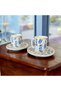 Krono Porcelain 4 Piece Set of 2 Coffee Cups 100 ml Classic - 6