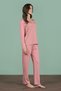 Women's Pink Lace Detailed Long Sleeve Pajama Set C6T6N91 - 3
