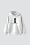 Forever Battery Printed Oversize Unisex White Hoodie
