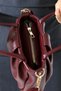 Burgundy Women's Bag Lined with Zipper - Crossbody Shoulder and Handbag Small Size - 9