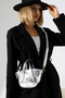 Silver Women's Bag Small Size Zippered Crossbody Shoulder and Hand Bag - 2
