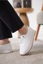 Daily Soft Women's Leather Drawstring Perforated Ballerina Shoes with Orthopedic Soles.