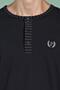 Men's Black Long Sleeve Stripe Detailed Buttoned Collar Pajama Set C1T3N91 - 5