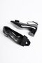 Women's Leather Shoes with Bow and Helmet Short Thick Heels 5 cm Black Patent Leather Velisse - 4