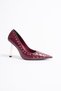 Women's Leather Shoes Gold Detailed High Heels 9 cm Burgundy Fiorra - 2