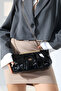Black Women's Chain Strap Portfolio Evening Bag Shiny Shoulder and Hand Bag for Invitations - 5