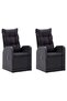 5 Piece Garden Dining Set Black - 5