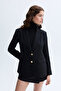 Women's Black Fitted Blazer Jacket - 3
