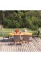 7 Piece Garden Dining Set Poly Rattan Brown