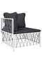 7 Piece Garden Lounge Set with Cushions White Steel - 2