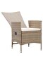 7 Piece Garden Dining Set Poly Rattan Beige - 8
