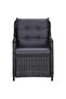 5 Piece Garden Dining Set Black - 4