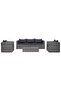 6 Piece Garden Sofa Set with Cushions & Pillows Poly Rattan Grey