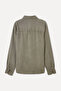 Men's Khaki Regular Fit Long Sleeve Lyocell Shirt - 2