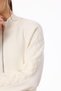 Cardigan with Pockets, Hair Braided Zipper, Ecru - 2