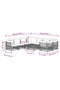 9 Piece Garden Lounge Set with Cushions White Steel - 3