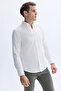 Men's White Slim Fit Long Sleeve Shirt