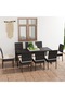9 Piece Garden Dining Set Poly Rattan Black