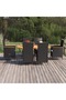 7 Piece Garden Dining Set Poly Rattan Black