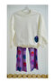 Girl's Set with Strawberry Embroidery and Thin Leggings