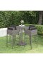 5 Piece Garden Bar Set with Cushions Poly Rattan Grey