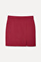 Women's Burgundy Straight Cut Mini Skirt - 5