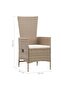 7 Piece Garden Dining Set Poly Rattan Beige - 3