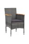 5 Piece Garden Dining Set Grey Poly Rattan and Acacia Wood - 6