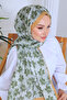Leaf Patterned Silky Shawl - 5