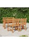 4 Piece Garden Dining Set Solid Wood Teak