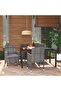 5 Piece Garden Dining Set with Cushions Poly Rattan Grey