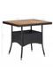 5 Piece Garden Dining Set Black Poly Rattan and Acacia Wood - 3