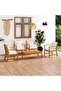 5 Piece Garden Lounge Set with Cushion Solid Acacia Wood
