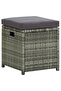 6 Piece Garden Lounge Set with Cushions Poly Rattan Grey - 5