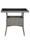3 Piece Garden Dining Set Grey Poly Rattan and Glass - 2