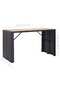 7 Piece Outdoor Bar Set with Cushions Poly Rattan Black - 3