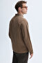 Men's Brown Buttoned Casual Jacket - 2