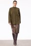 Cardigan with Pockets, Hair Braided Zipper, Khaki - 3