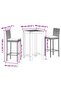 Garden Bar Set | Black | Solid Acacia wood | Three-piece set - 3