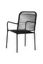 5 Piece Garden Dining Set Cotton Rope and Steel Black - 8