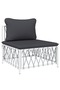 7 Piece Garden Lounge Set with Cushions White Steel - 4