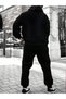 Tracksuit Set Sweatshirt Jogger - Oversize Hoodie with Raised Print - 2
