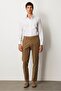 Men's Elastic Waist Side Pocket Cotton Trousers Brown