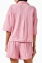 3 Pieces Cotton Pink Ruffle Pajama Set Elegant Detailed Luxury Design - 3